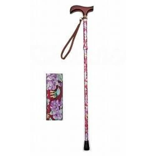 夢ライフステッキ柄杖折りたたみ伸縮型 花ワイン×2