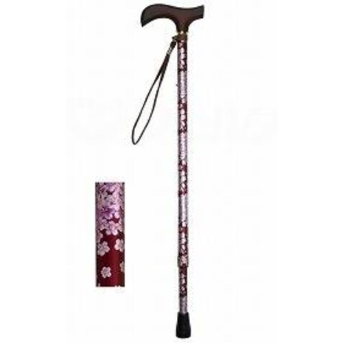 夢ライフステッキ柄杖伸縮型スリム 桜ワイン×2