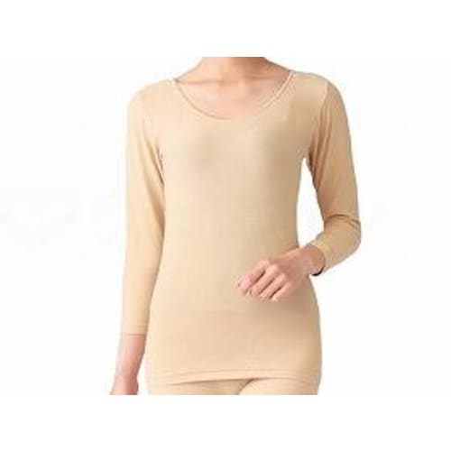 インナー 婦人8分袖シャツ ベージュ フリー×2