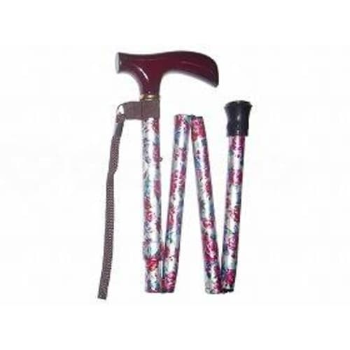 アルミ4段式 花柄(楓グリップ)/花柄ブラック×2