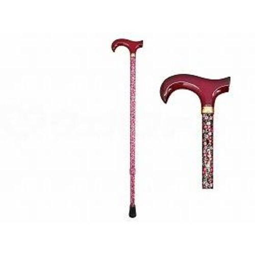 小花柄伸縮式ステッキ/黒×2