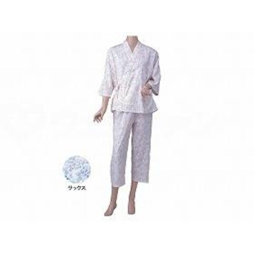 婦人 カラーおくつろ着/サックス/M×2