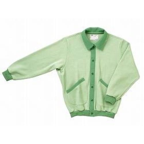 スクエアニット襟付前開き/グリーン/L×2