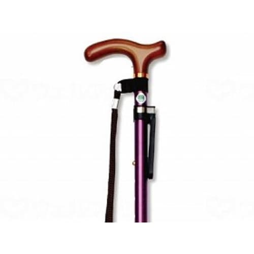 ツートンステッキ 10段階調整杖ピタ付/紫×金×2