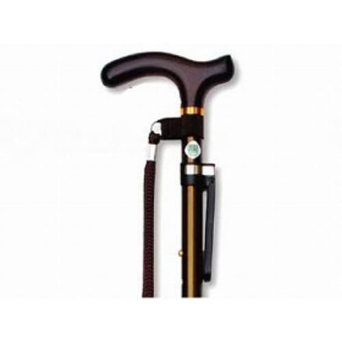 ツートンステッキ 10段階調整杖ピタ付/茶×金×2