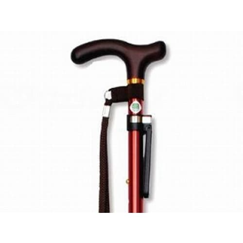 ツートンステッキ 10段階調整杖ピタ付/赤×金×2