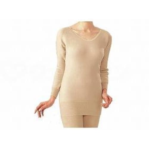 もちはだ(極厚地)長袖シャツ(婦人用) 茶 L