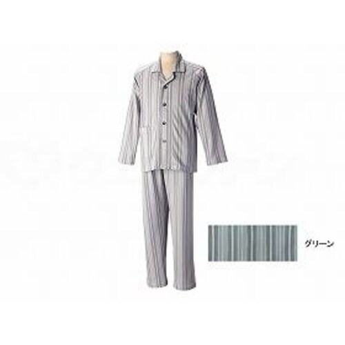 長袖パジャマ(紳士セット)通年用/グリーン/S×2