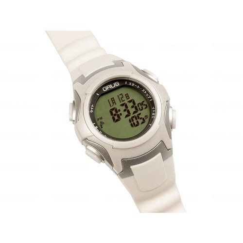 GRUS ウォーキング電波時計 ホワイト