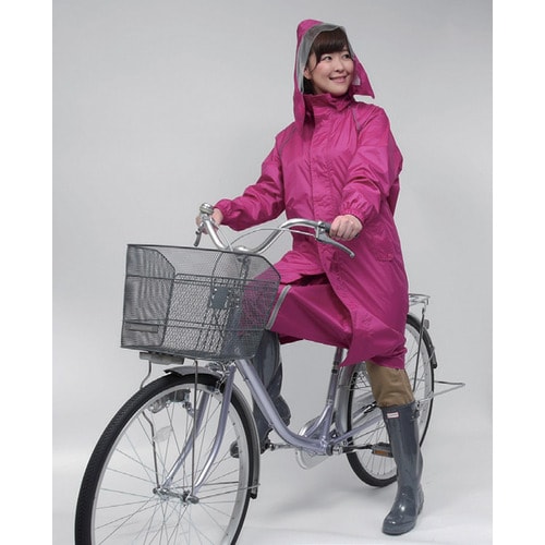 サイクルレインコート ベリーピンク L