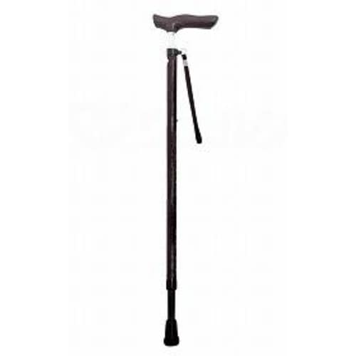 伸縮ジョイントレザーステッキ/ブラック