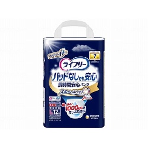 パッドなしでも長時間安心パンツ L 12枚入×4個