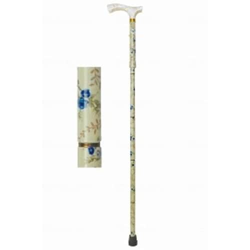 プリントステッキ 5折り4段階調整/ブルーブーケ