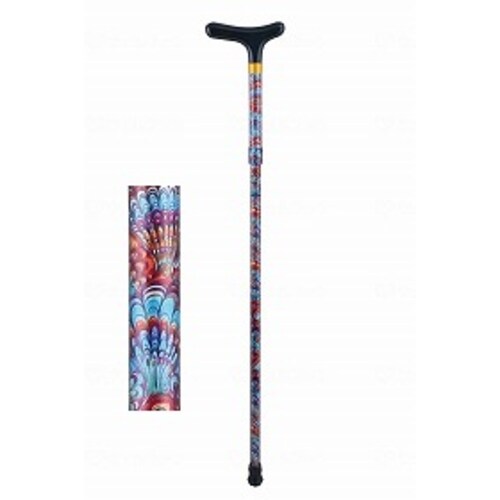 イージーフィット手元木製Y型アルミ4段折/ブルー