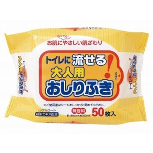 トイレに流せる大人用おしりふき 50枚×120個