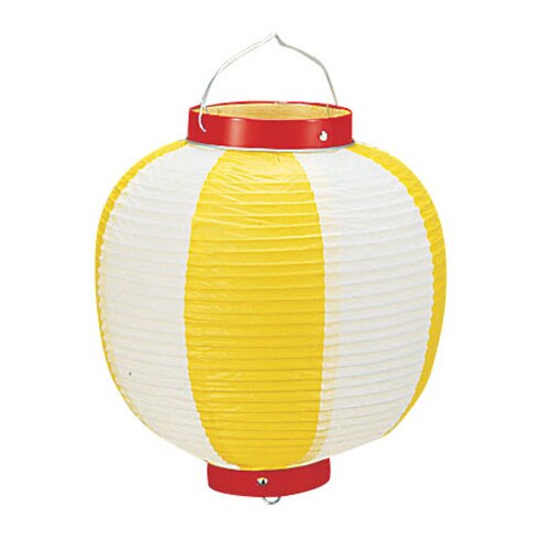 ビニール提灯丸型 《9号》 黄/白 b42