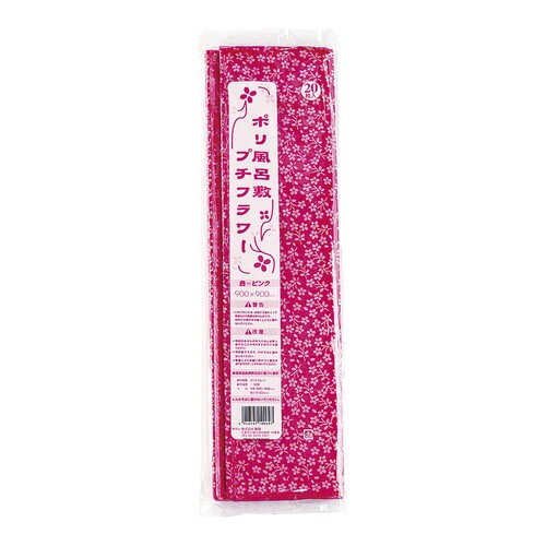 ポリ風呂敷プチフラワー(20枚入) 赤 900角