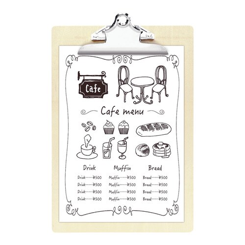 クリップ型メニューボード CLIPME−1 白木調