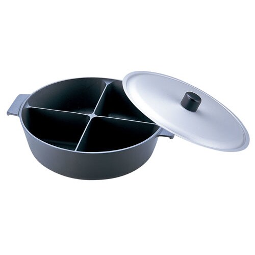 アルミ鍋のなべ 四槽式フッ素加工(蓋付) 36cm