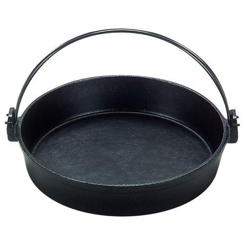 (S)鉄 すきやき鍋 ツル付(黒ぬり) 24cm