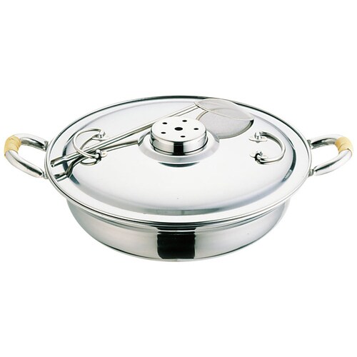 桃印18−0しゃぶしゃぶ鍋 (共柄アク取り付)