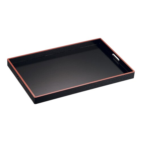 脇取盆 黒木目天朱 2尺(中)1−109−6