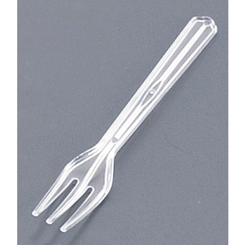 使い捨てフォーク #110(500本) 透明 袋入