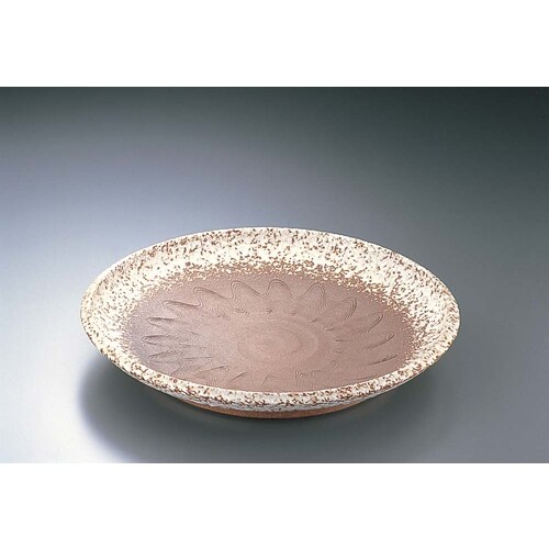 手造赤土白吹12.0大皿 平 B03−20