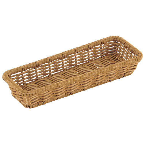 PP枠入樹脂バスケット角長細 茶