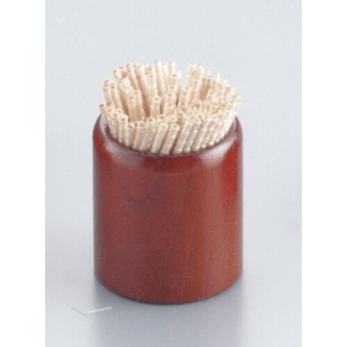 木製 丸型楊枝立 15251(ブラウン)