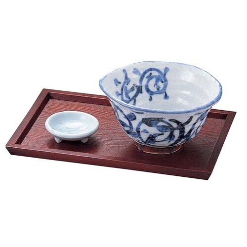 木製ハイブラウン 長角どんぶりトレー 15238