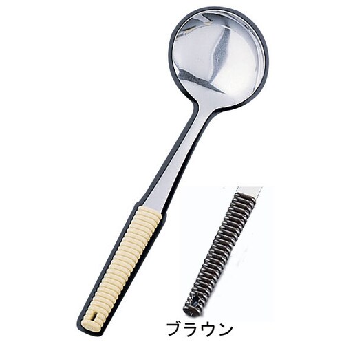 18−8味道楽 お玉 穴無 ブラウン