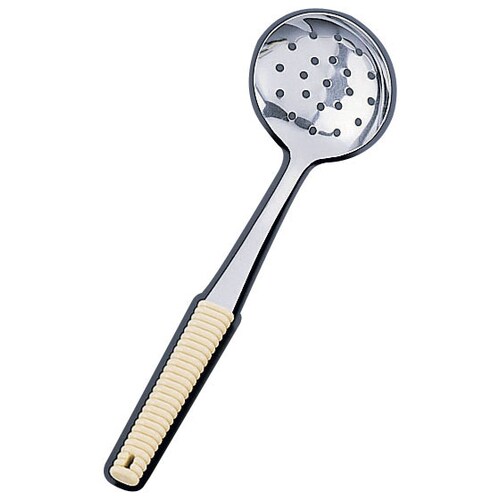 18−8味道楽 お玉 穴明 アイボリー