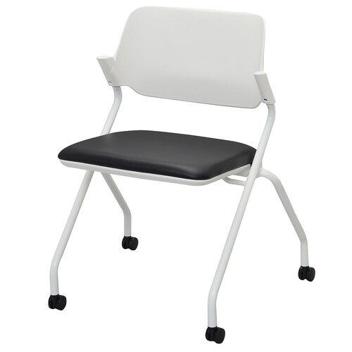 ネスティングチェア 肘無し PVC ブラック