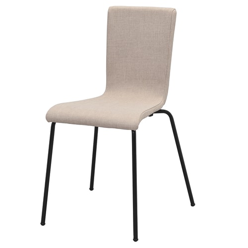 ファブリックチェア ベージュII ブラック脚