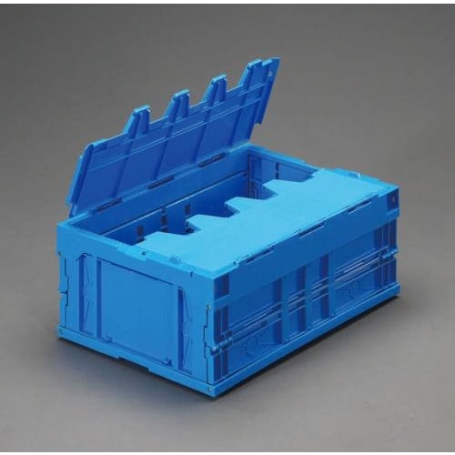 折畳コンテナ(青・蓋付 30.8L