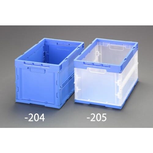折畳コンテナ(透明・青) 51.5L