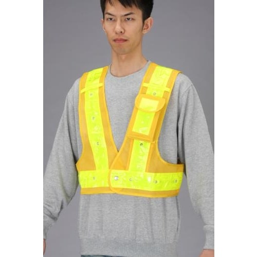 安全ベスト・LED(黄/黄/ショート丈)