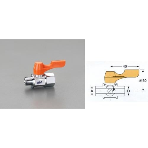 ミニボールバルブ R3/8 xRc3/8