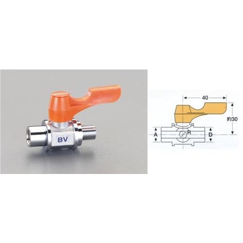 ミニボールバルブ Rc3/8 xG3/8
