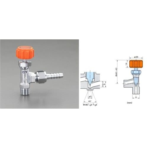 ニードルバルブ ステム型 R3/8 xφ10.5