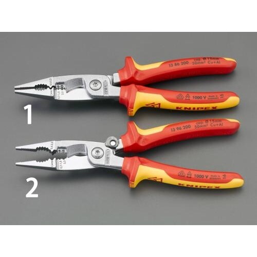 絶縁電工用プライヤー(ばね付) EA537PF−2