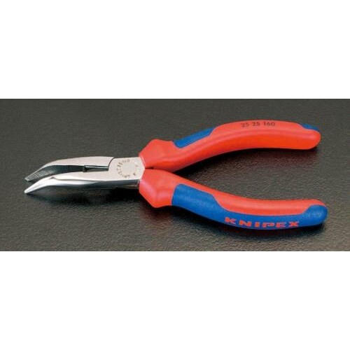 ラジオペンチ(グリップ付メッキ40゜先曲)16cm