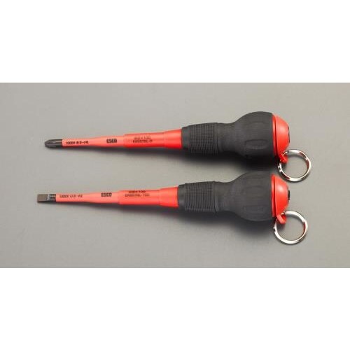 絶縁グリップドライバーセット(落下防止リング付)