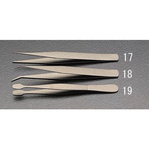 ピンセット(先曲/フッソコート)1.0x125mm