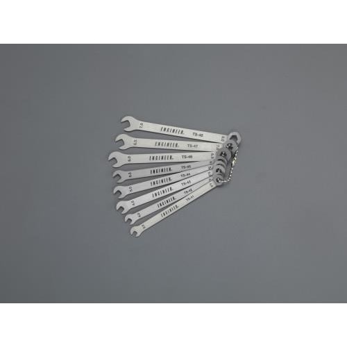 片目片口スパナ(薄型・ステンレス製)8本組