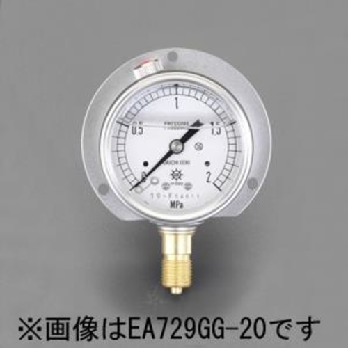 つば付圧力計グリセリン入60mm/0−0.6MPa