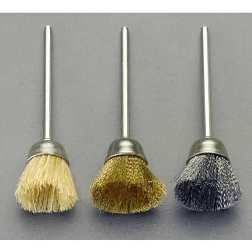 カップ型軸付きブラシ 3本組