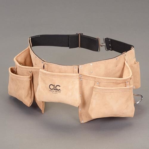 ダブルツールポーチ(革ベルト付)(12ポケット)