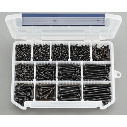 ナベ頭タッピングビスセット(黒色)3−5mm